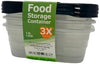 Food Storage Containers (Mini 1.3L, 6 Piece - 3 Lids, 3 Containers)