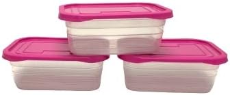 Food Storage Containers (Mini 1.3L, 6 Piece - 3 Lids, 3 Containers)