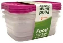 Food Storage Containers (Mini 1.3L, 6 Piece - 3 Lids, 3 Containers)