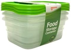 Food Storage Containers (Mini 1.3L, 6 Piece - 3 Lids, 3 Containers)