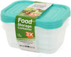 Food Storage Containers (Mini 1.3L, 6 Piece - 3 Lids, 3 Containers)