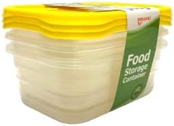 Food Storage Containers (Mini 1.3L, 6 Piece - 3 Lids, 3 Containers)