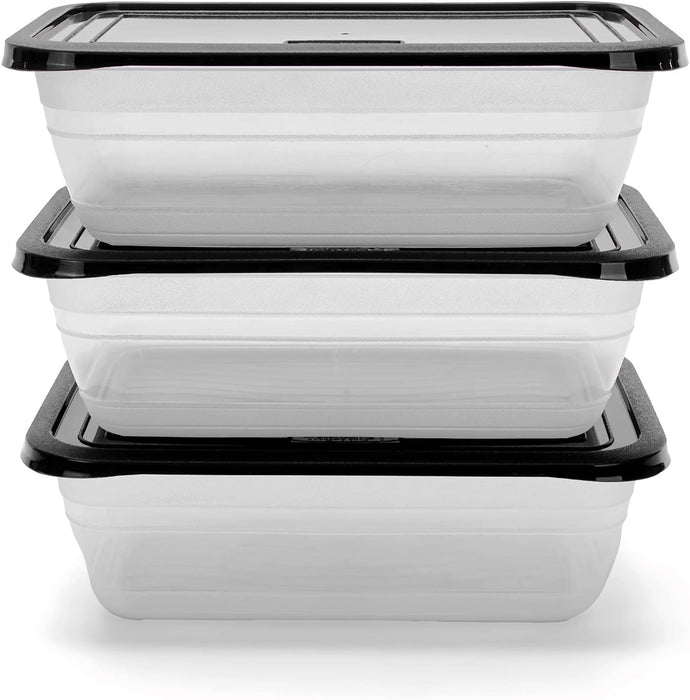 Food Storage Containers (Medium 3L, 6 Piece - 3 Lids, 3 Containers) - Mintra USA