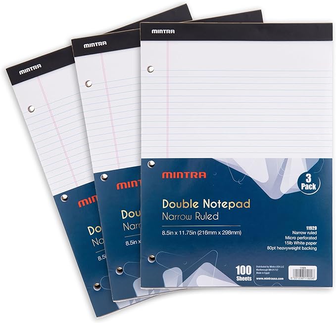 Mintra Office Legal Pads (Double Pad 3pk)