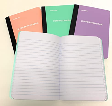 Mini Poly Composition Notebook 4pk - 5in x7in - College Ruled - Mintra USA