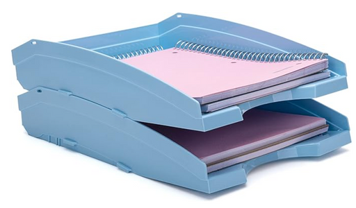 Office Plastic Desk Letter Tray (2 Pack) - Stackable - Mintra USA
