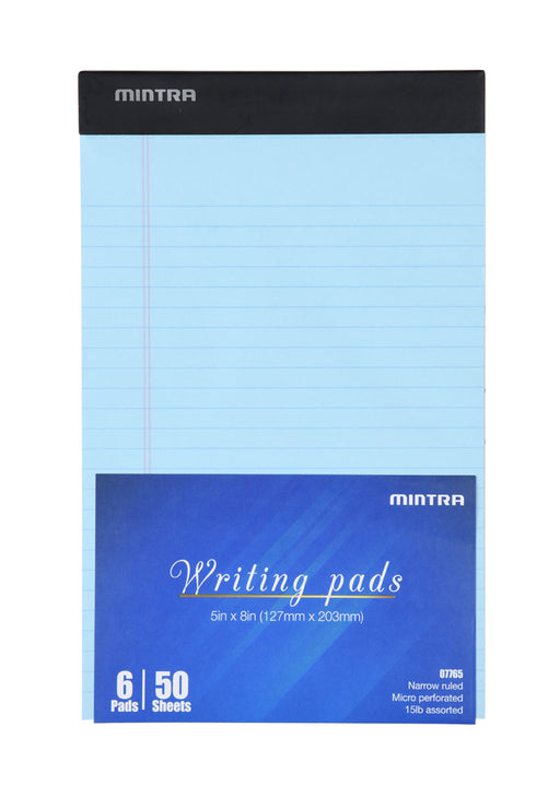 SUNEE Legal Pads Writing Pads, Excellent Paper Quality, 5x8 Narrow Ruled Note Pads for School, Office, 5x8 To-Do List Notepad, (premium 6-Pack (50