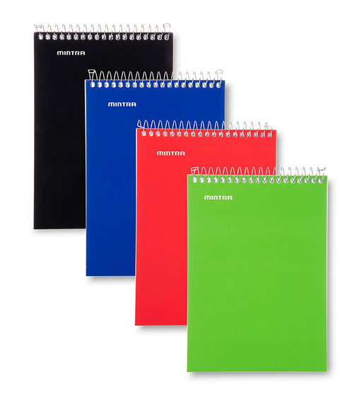 Note Pad Paper - Top Spiral 4pk - Mintra USA note-pad-paper-top-spiral-4pk-1/spiral bound notepads