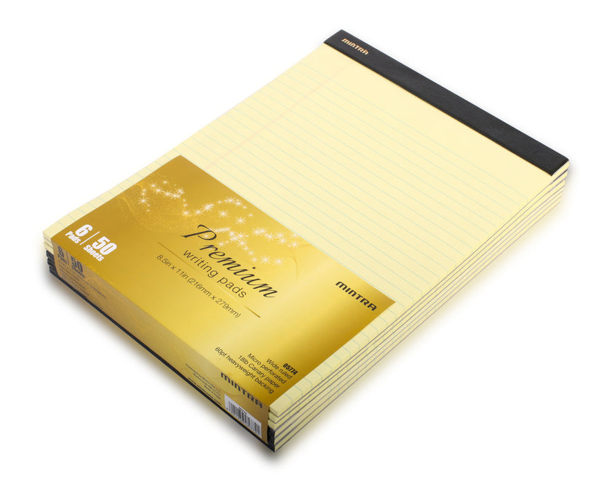 Canary Premium Legal Pads 6 Pack - Mintra USA canary-premium-legal-pads-6-pack/best yellow legal pads
