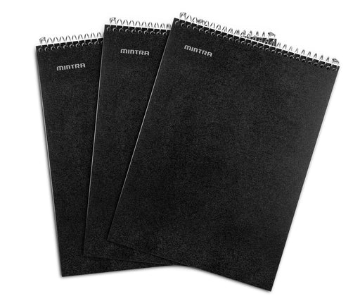Top Bound Spiral Notebook (Black, College Ruled 3pack) - Mintra USA top-bound-spiral-notebook-black-college-ruled-3pack/black spiral notebook/black spiral notebook/black spiral notepad/
