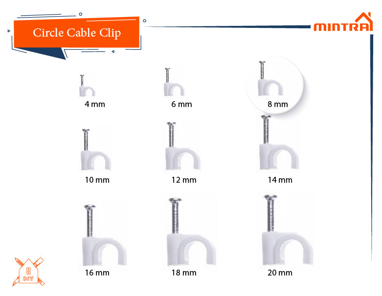 Circle Cable Clip Mintra USA circle-cable-clip-10-white-200-pieces/circle nail cable clip