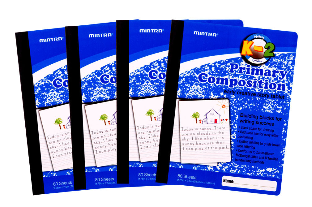 Primary Composition Notebook 24pk/Case - 1/2 Page - Blue Only - Flexib ...