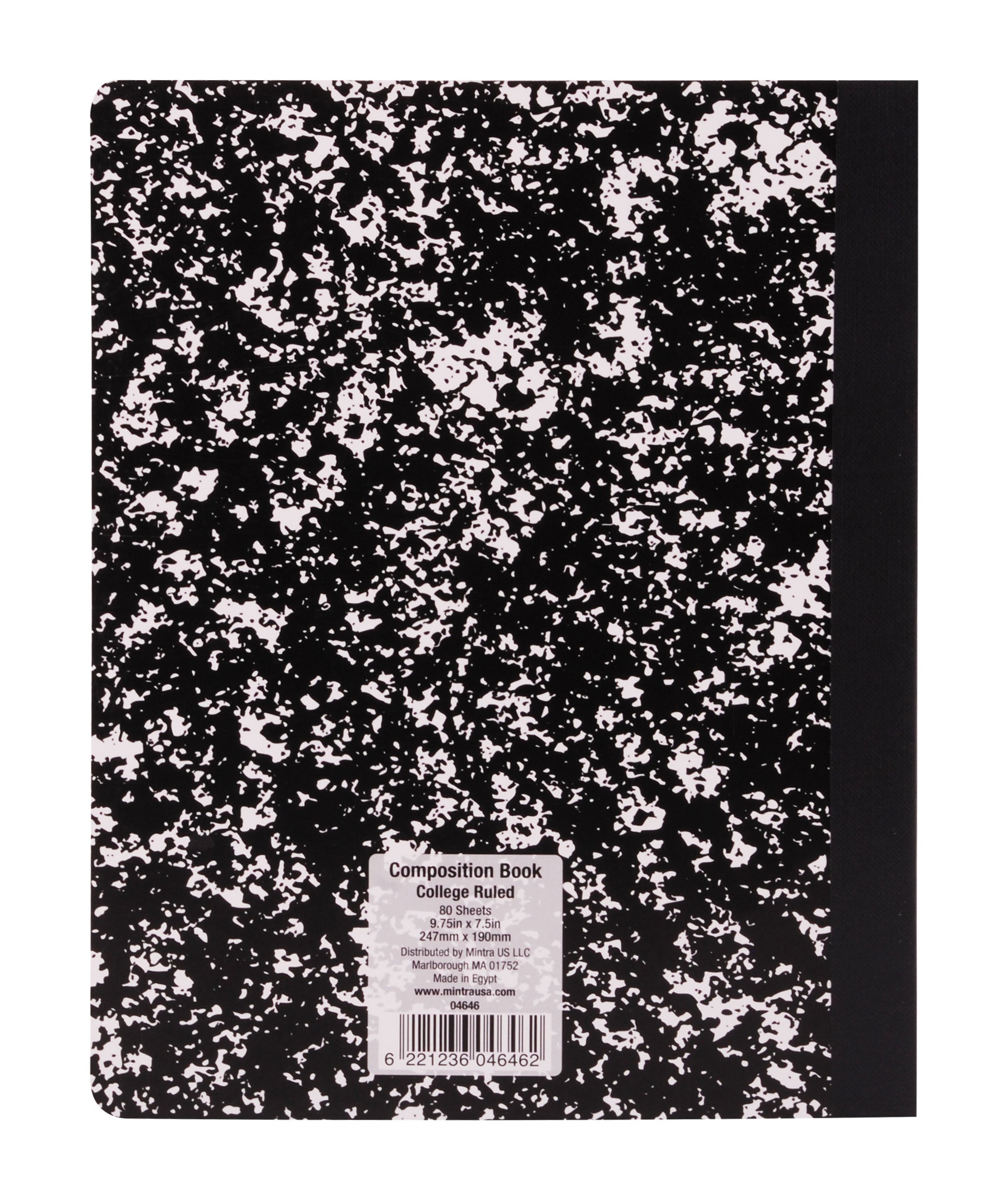 Black Marble Composition Notebook – College Ruled — Mintra USA