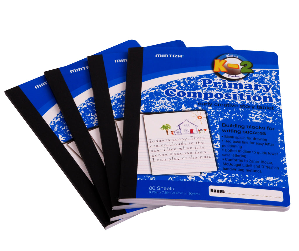 Primary Composition Notebook 24pk/Case - 1/2 Page - Blue Only - Flexib ...