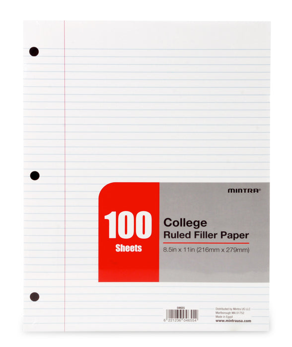 Filler Paper College Ruled (6 Packs) - Mintra USA mintra-office-filler-paper-college-ruled-6-packs/loose leaf paper college ruled/