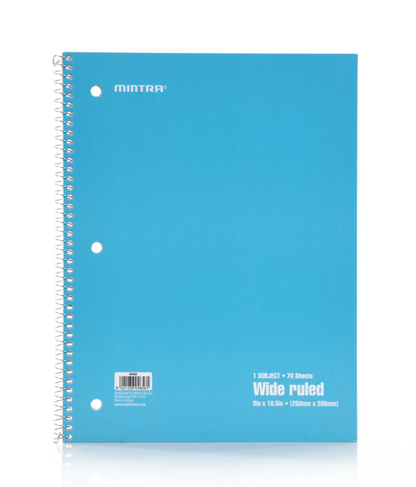 Mintra Office-Spiral Notebooks 70 Count (Solid - Wide Ruled) 24 Pack - Mintra USA mintra-office-spiral-notebooks-70-count-solid-wide-ruled-24-pack/wide ruled spiral notebook bulk