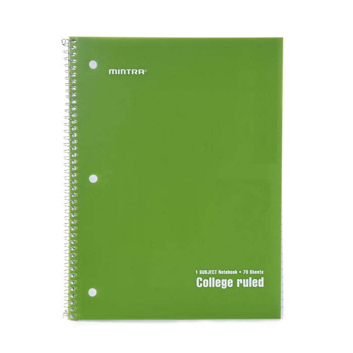 Mintra Office-Spiral Notebooks 70 Count (Solid - College Ruled) 24 Pack - Mintra USA mintra-office-spiral-notebooks-70-count-solid-college-ruled-24-pack/college ruled spiral notebook bulk
