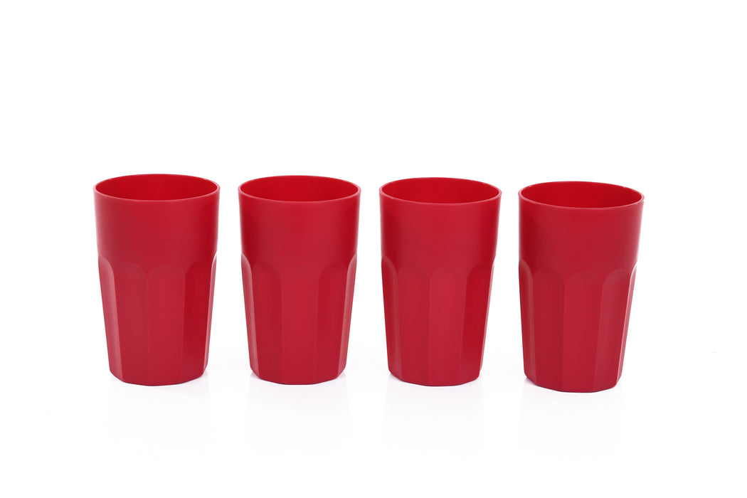Reusable Plastic Cups (set of 4) - Red