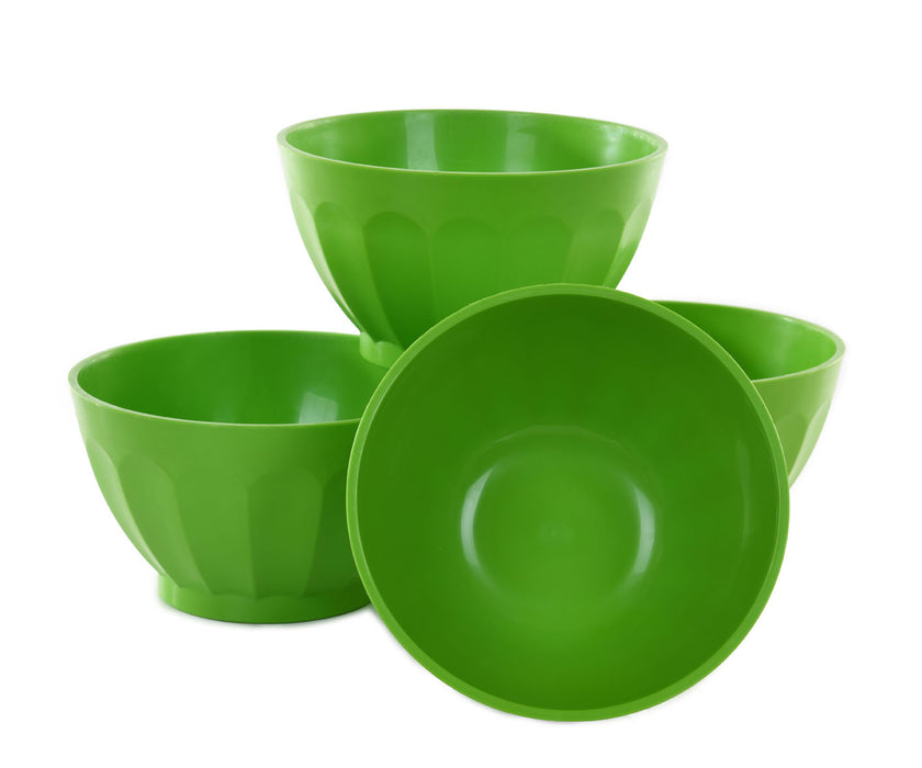 Mintra Home Plastic Bowls with Handles 3 Pack (Small , Green)