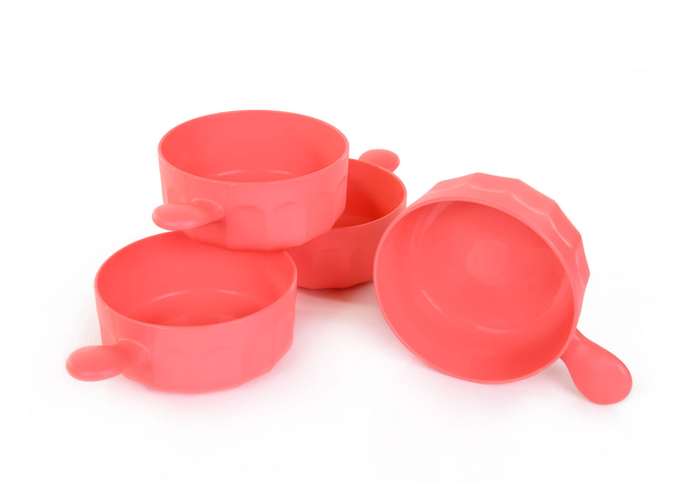 Mintra Home Unbreakable Plastic Bowl - Bowl with One Handle 4 Pack - Mintra USA mintra-home-unbreakable-plastic-bowl-bowl-with-one-handle-4-pack/plastic soup bowls with handle/one handle soup bowl/serving bowl with one handle/bowl with one handle