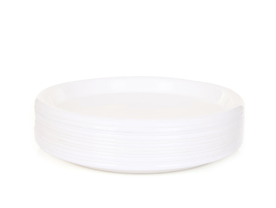 Mintra Home - Large Plastic Plates 8.5in 12 Pack - Mintra USA mintra-home-large-plastic-plates-8-5in-12-pack/reusable plastic dinner plates