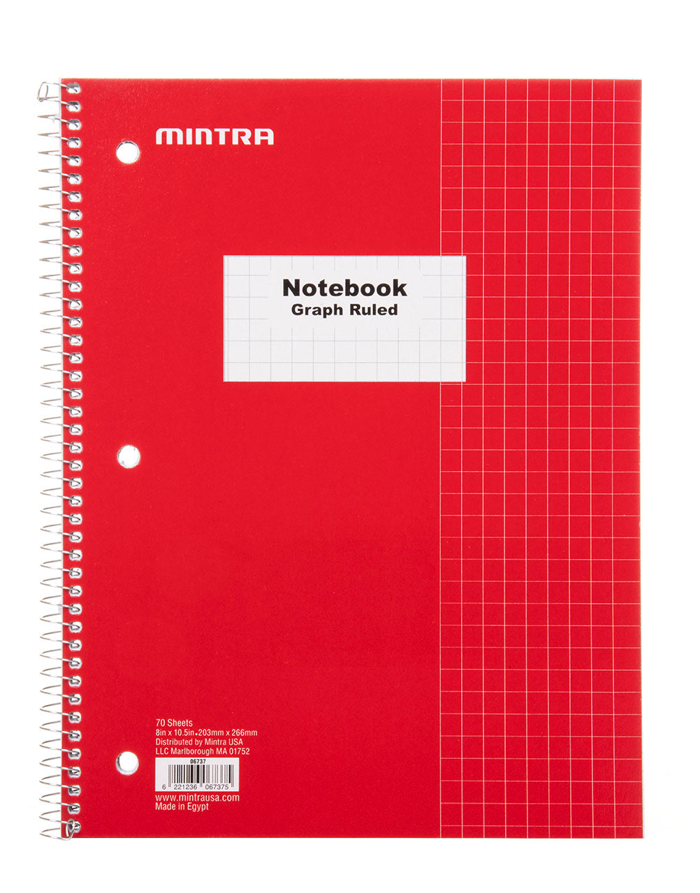 Graph Ruled Notebook Flip Style Spiral Notebook - Graph Ruled 70 Count 4 Pack — Mintra USA