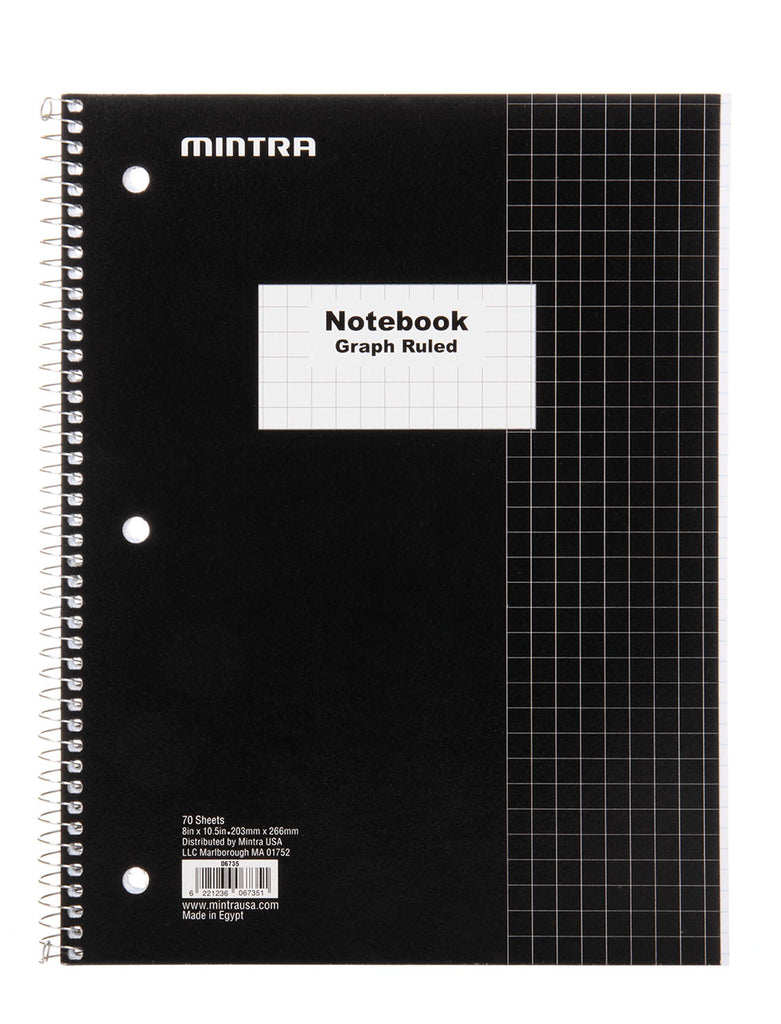 Black Composition Book Graph Ruled (4 Pack) - Mintra USA black-composition-book-graph-ruled-4-pack/graph paper composition notebook/