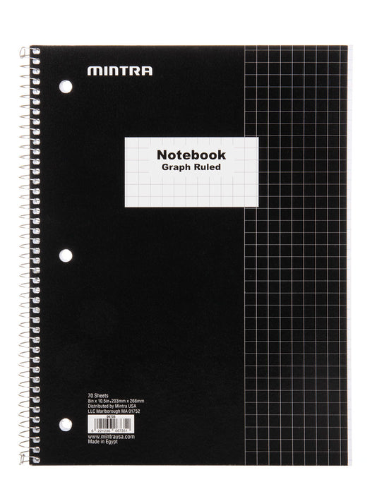 Black Composition Book Graph Ruled (4 Pack) - Mintra USA black-composition-book-graph-ruled-4-pack/graph paper composition notebook/