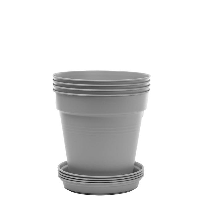 Round Plant Pots With Base (4 Pack, 5in) 13 Cm - Mintra USA round-plant-pots-with-base-4-pack-5-1in/Plastic Garden Bowl/plant pot with drainage holes/indoor plant pot with drainage holes/