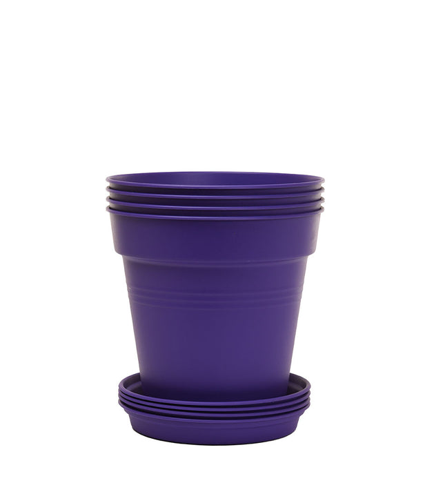 purple plant pots indoor Round Plant Pots With Base