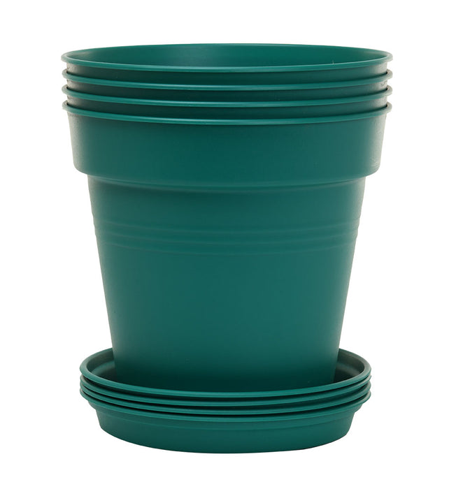 Round Plant Pots With Base (4 Pack, 7.5in) 19 Cm - Mintra USA round-plant-pots-with-base-4-pack-7-5in/Plastic Garden Bowl/plant pot with drainage holes/indoor plant pot with drainage holes/