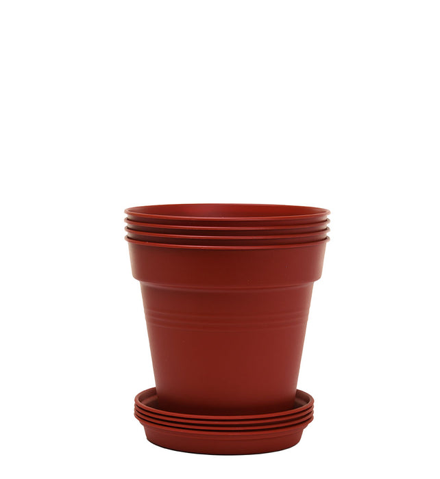red plant pots indoor Round Plant Pots With Base