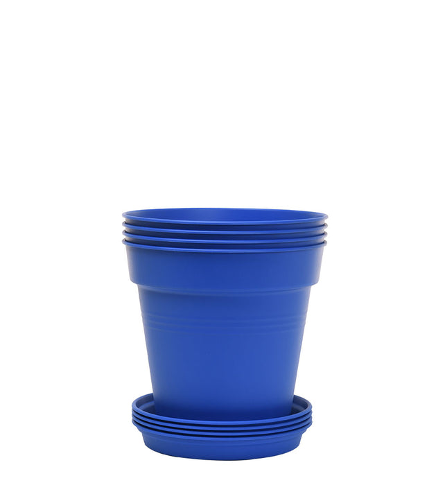 blue plastic plant pot Round Plant Pots With Base