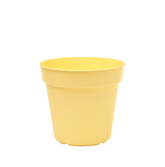 yellow plastic planter pots Round Plant Pots With Base