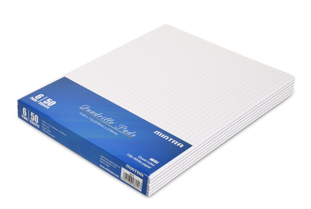Mintra Office Glue-Top Legal Pads 6 Pack (White, 8.5in x 11in (Graph Ruled)) Mintra USA mintra-office-glue-top-legal-pads-6-pack-white-8-5in-x-11in-graph-ruled/legal-pad-writing-pads-glue-top