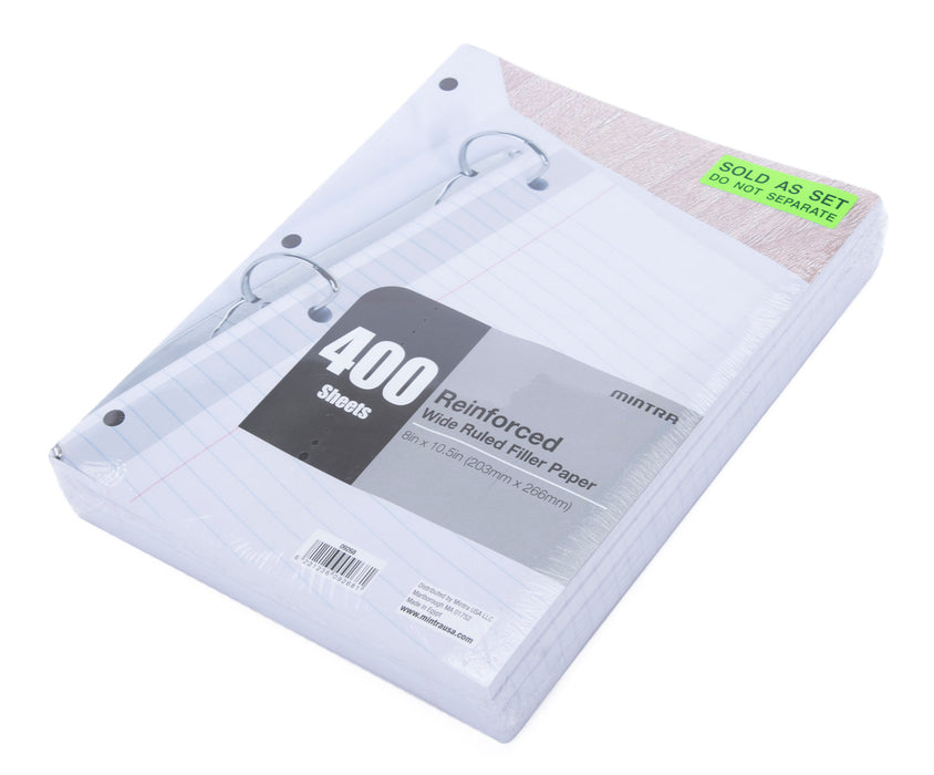 Wide Ruled Filler Paper With 3-Hole Punch, 125 Sheets