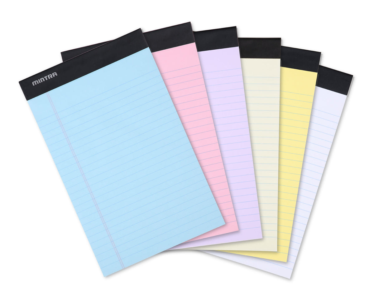 Basic Pastel Legal Pads - 5in x 8in Narrow Ruled 6 Pack — Mintra USA