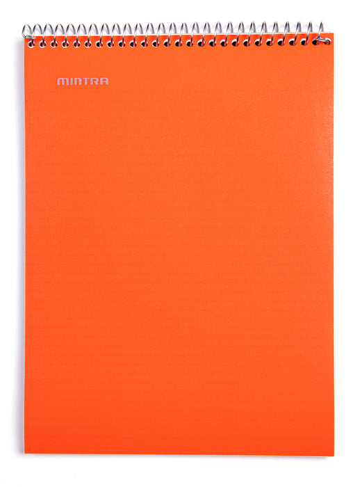 Top Bound Spiral Notebook (Orange, College Ruled 3pack) - Mintra USA top-bound-spiral-notebook-orange-college-ruled-3pack/orange college ruled notebook