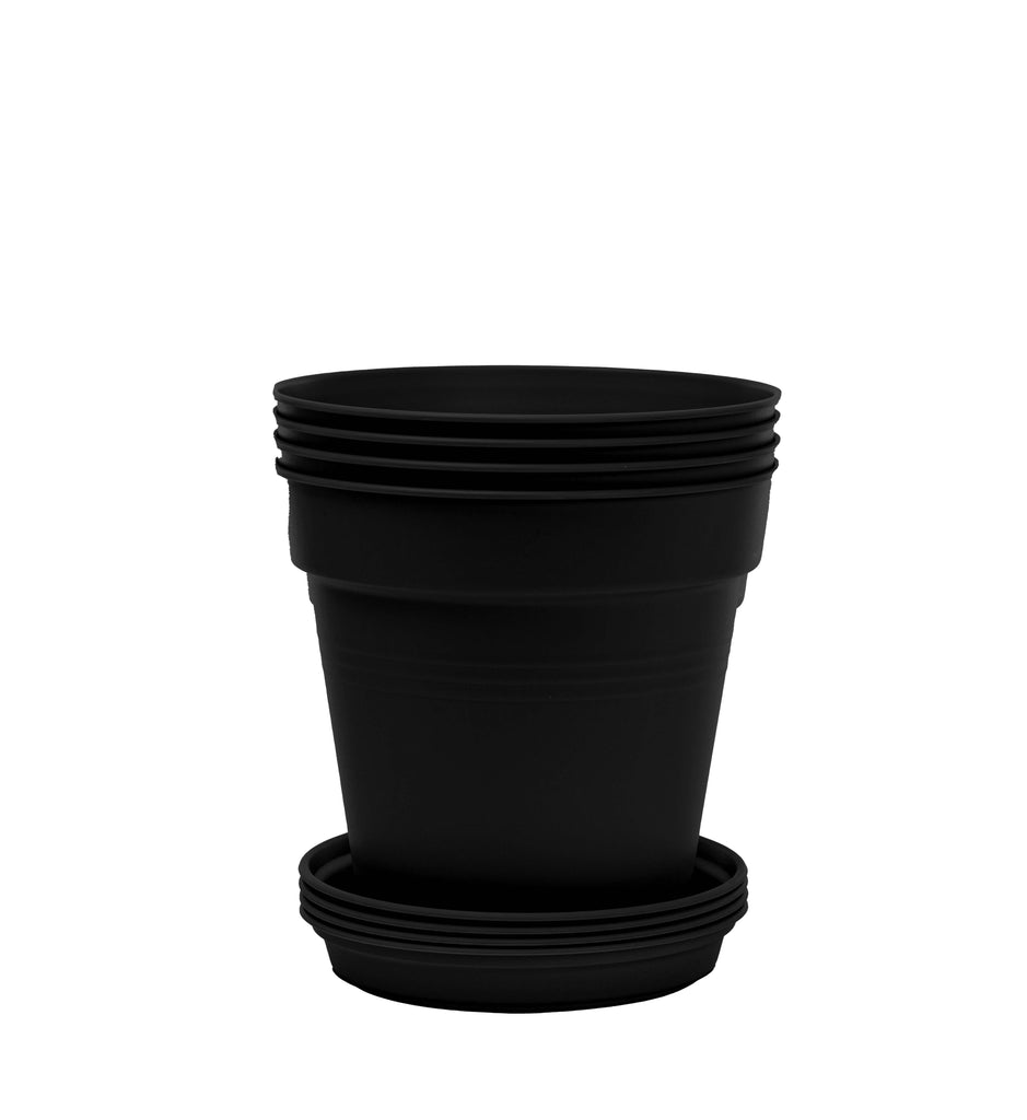 round plastic planter pots Mintra Garden Pots 4pk (Burgundy, 13cm Diameter (5in))