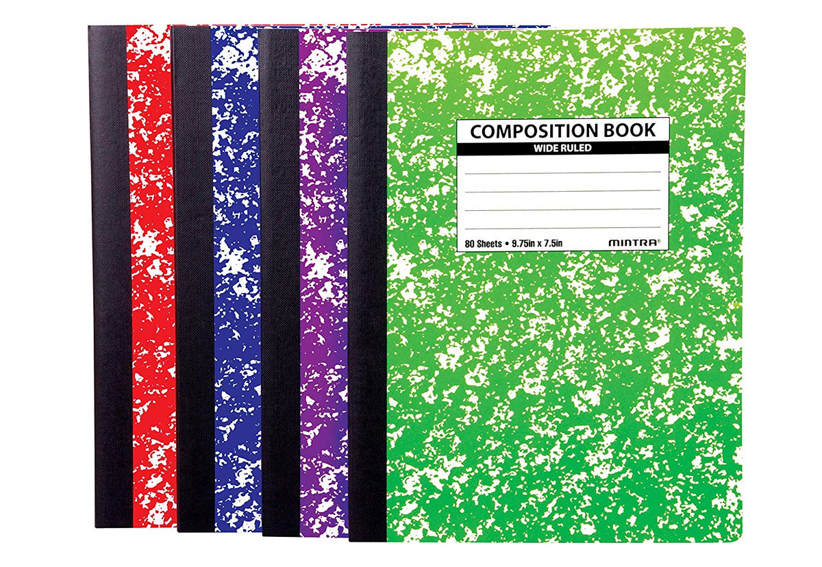Marble Composition Book - Wide Ruled — Mintra USA