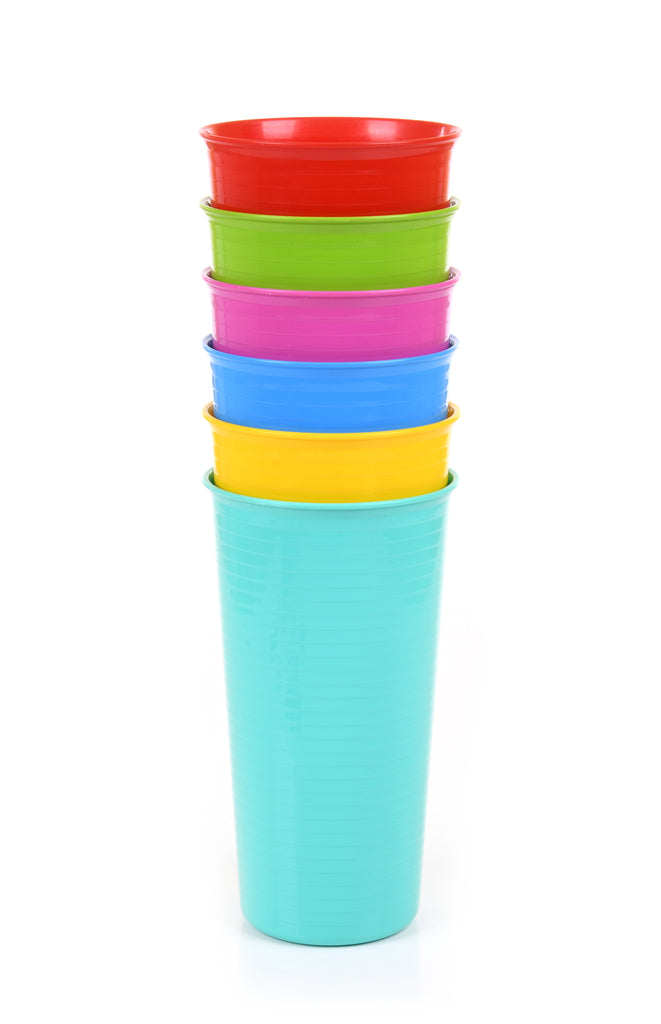 Cupture Everyday Plastic Tumblers in 22oz and 14oz 8 Pack Assorted