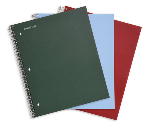 Spiral Durable Notebooks, 3 Pack (1 Subject, Wide Ruled) - Mintra USA cute-spiral-notebooks-wide-ruled/best wide ruled notebooks